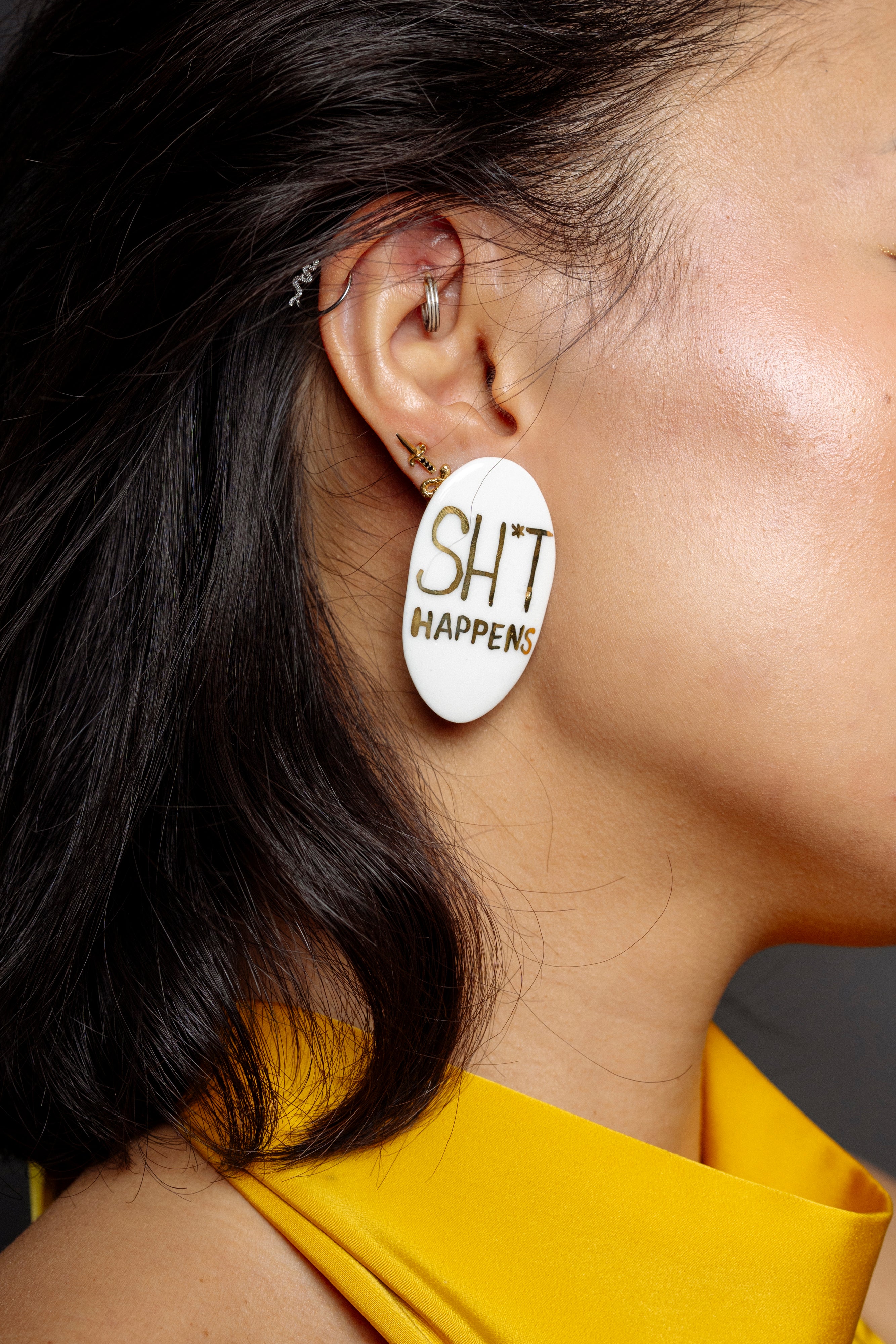 Narrow Oval Earrings