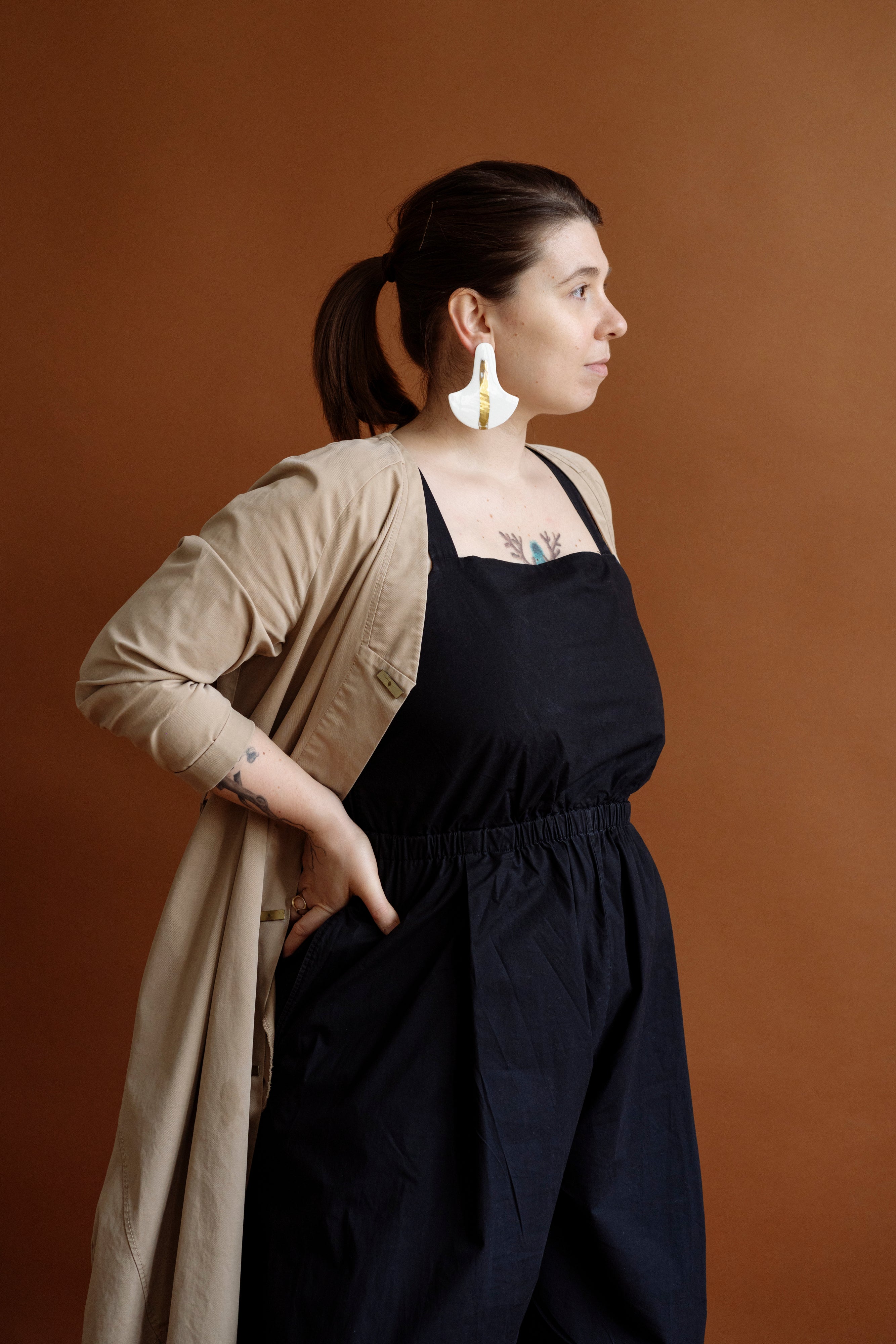 Truly big porcelain earrings