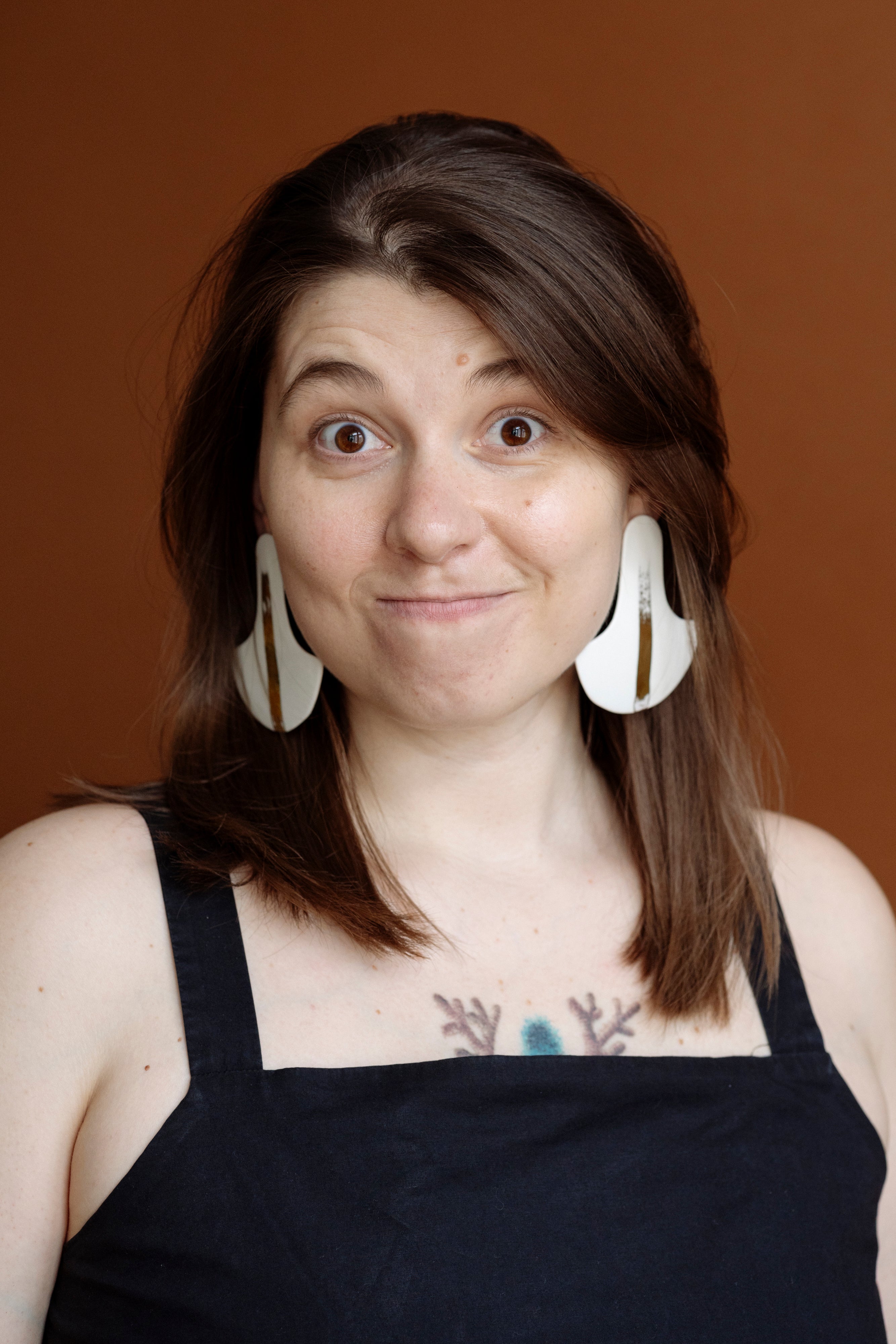 Truly big porcelain earrings