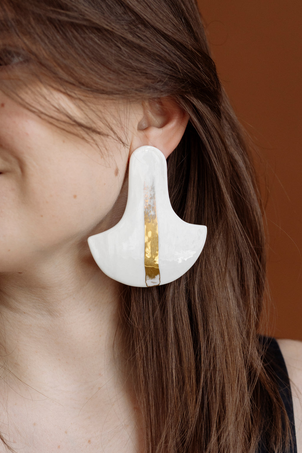 Truly big porcelain earrings
