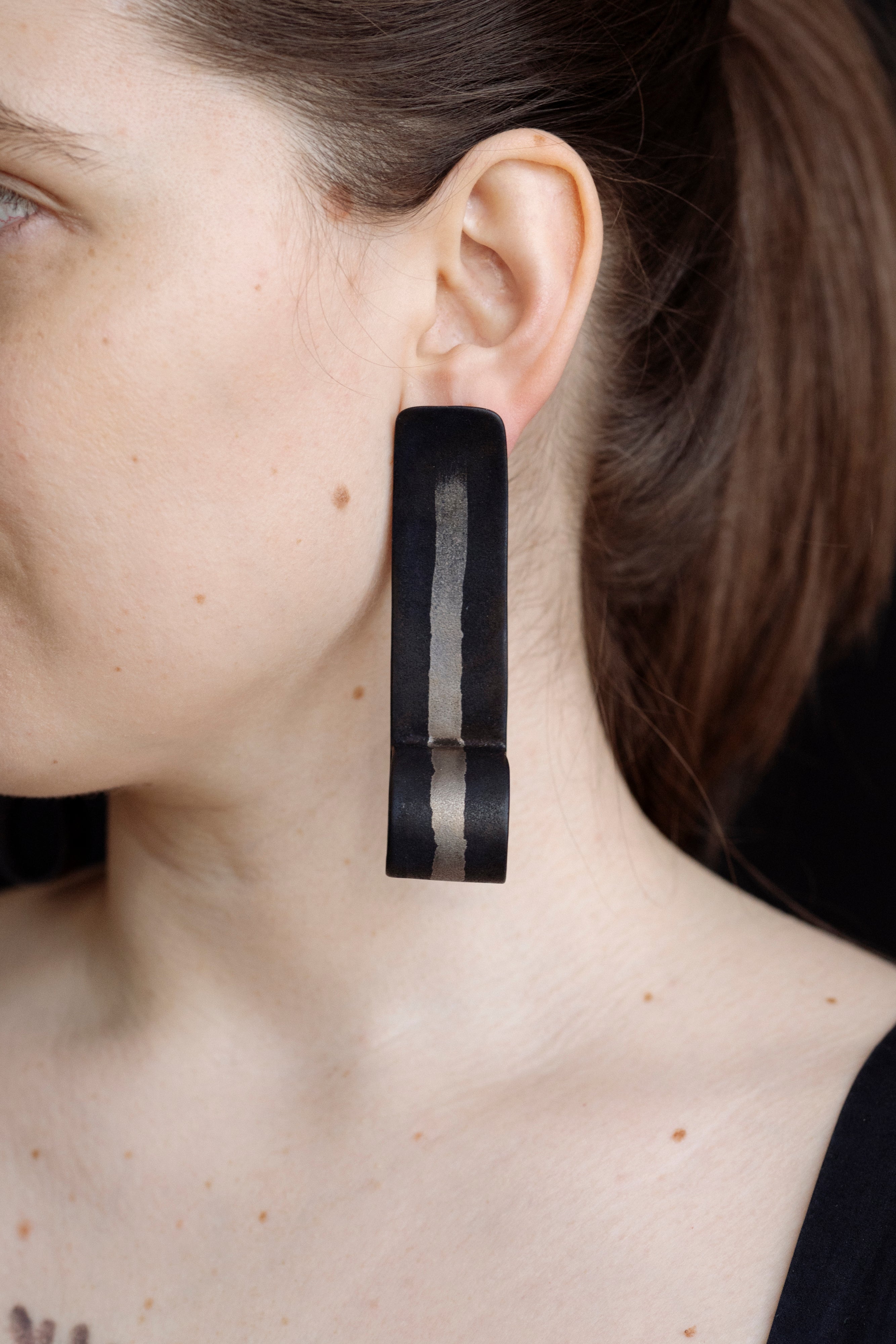 Long porcelain earrings