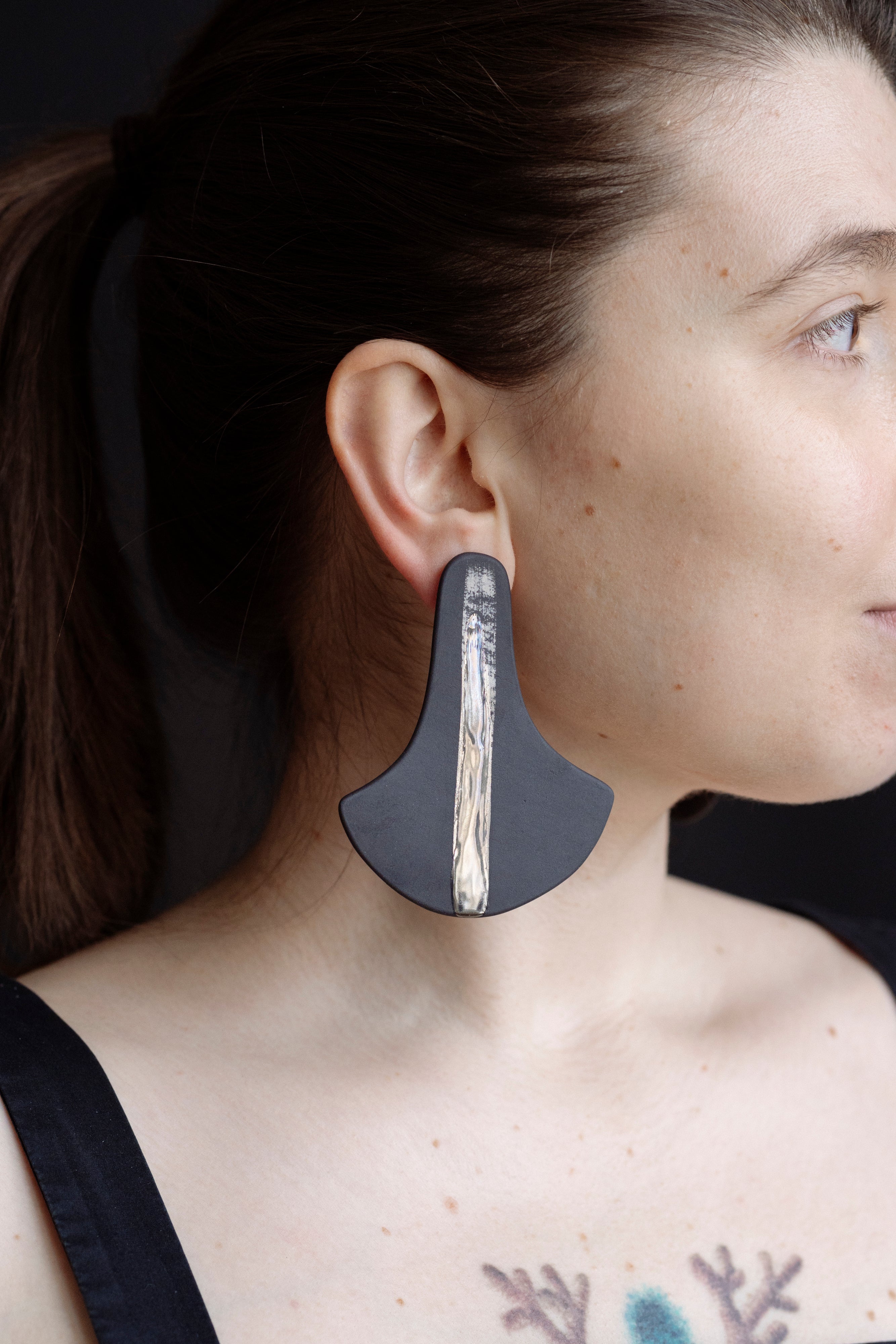 Truly big porcelain earrings