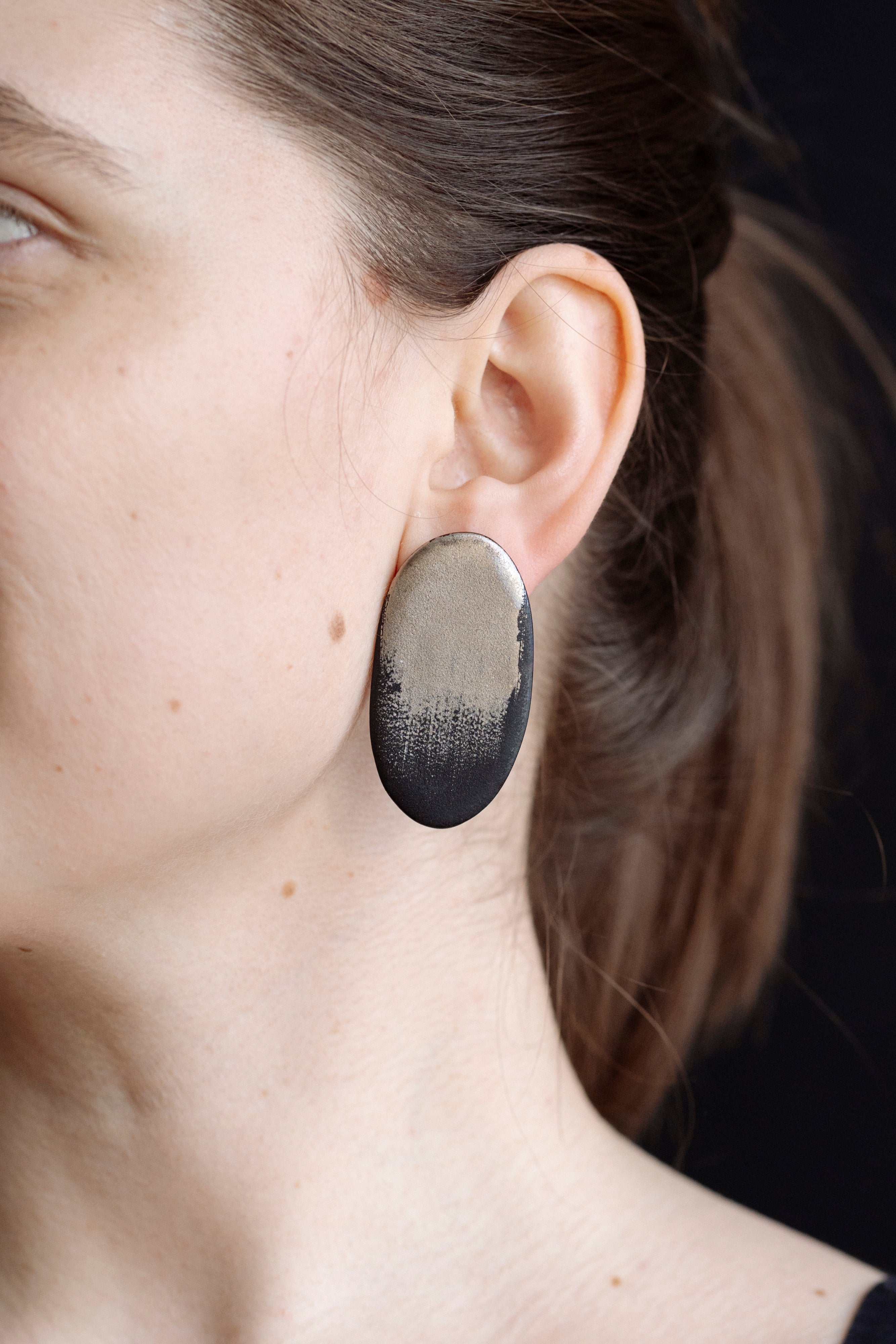 Oblong porcelain earrings
