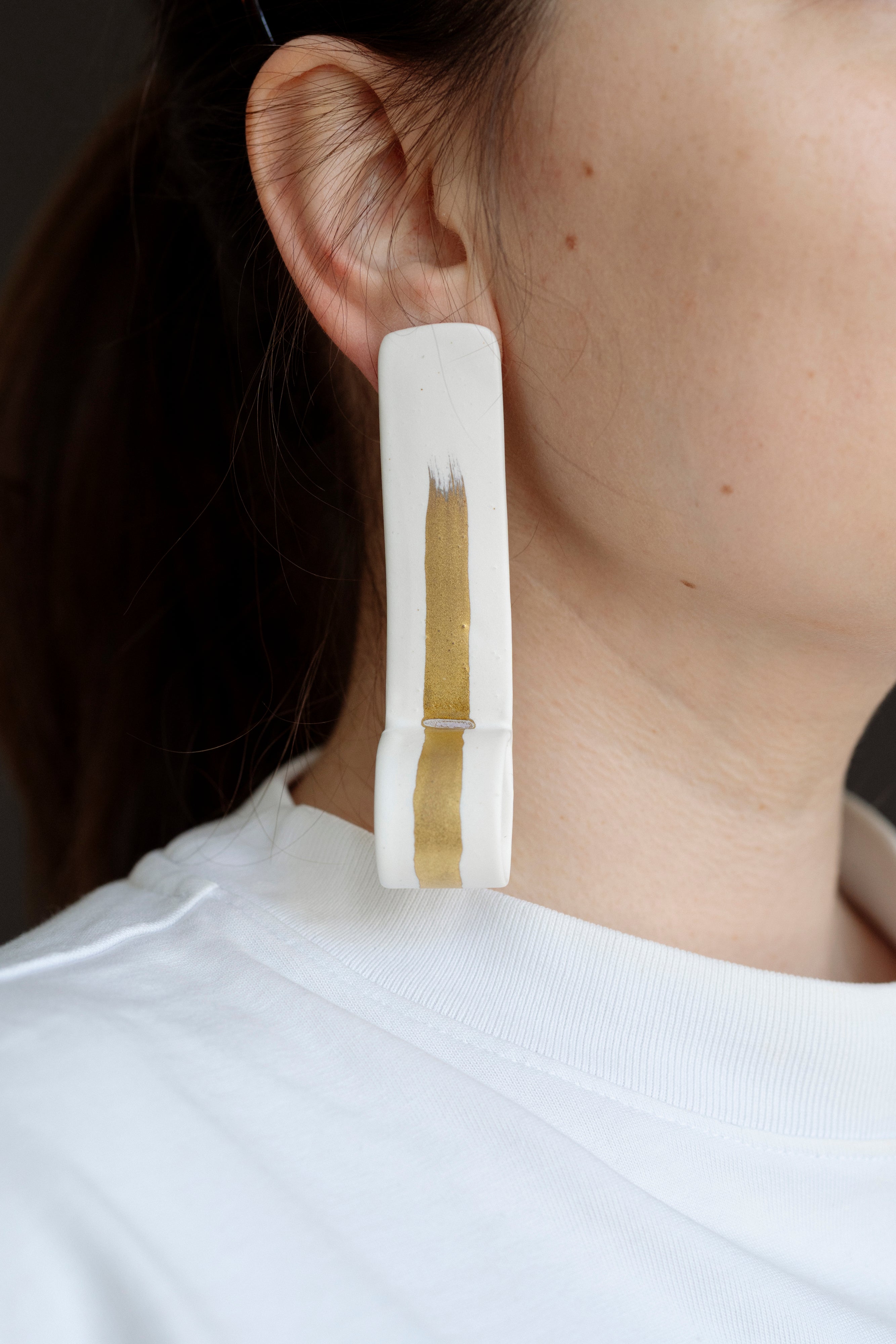 Long porcelain earrings