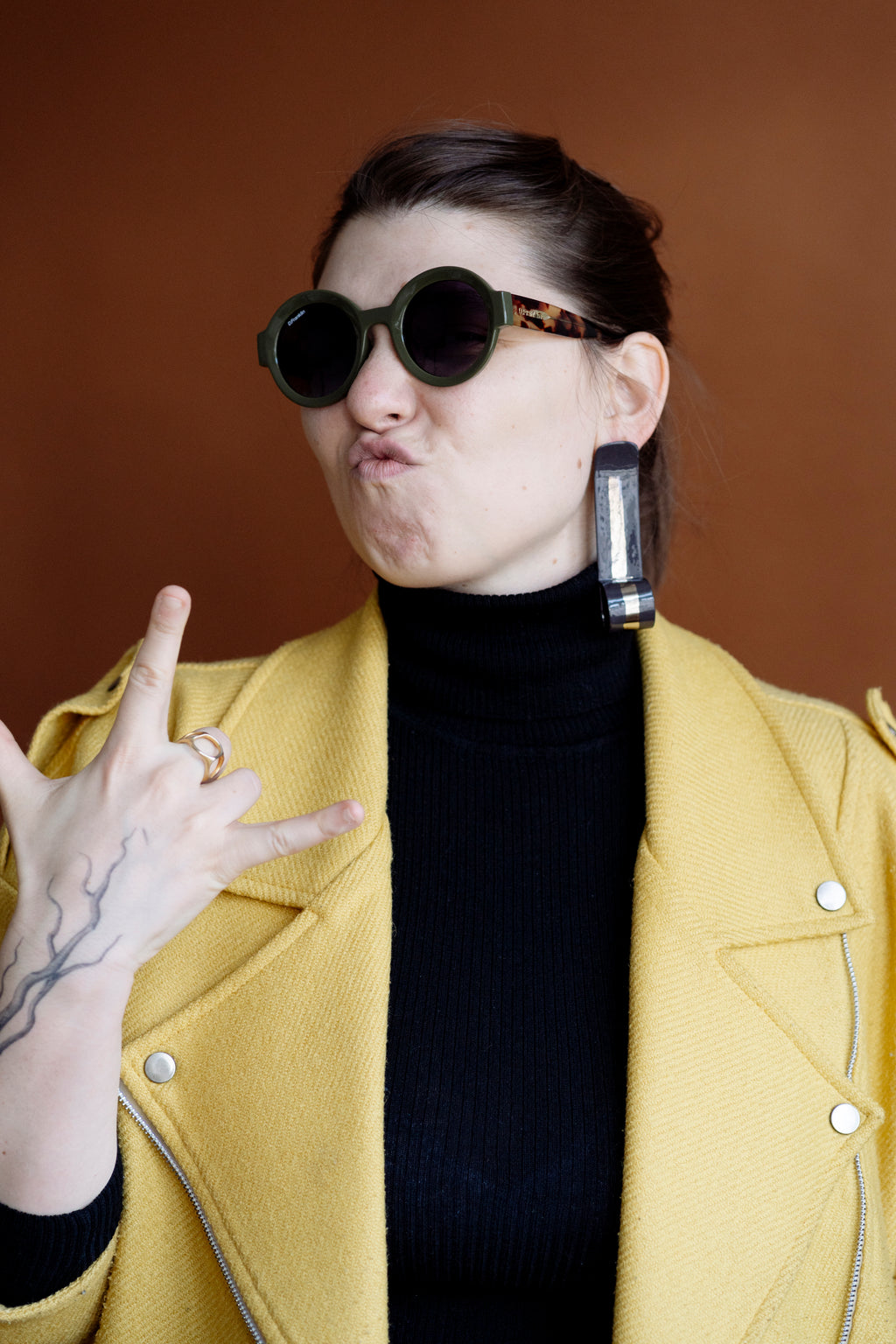 Long porcelain earrings