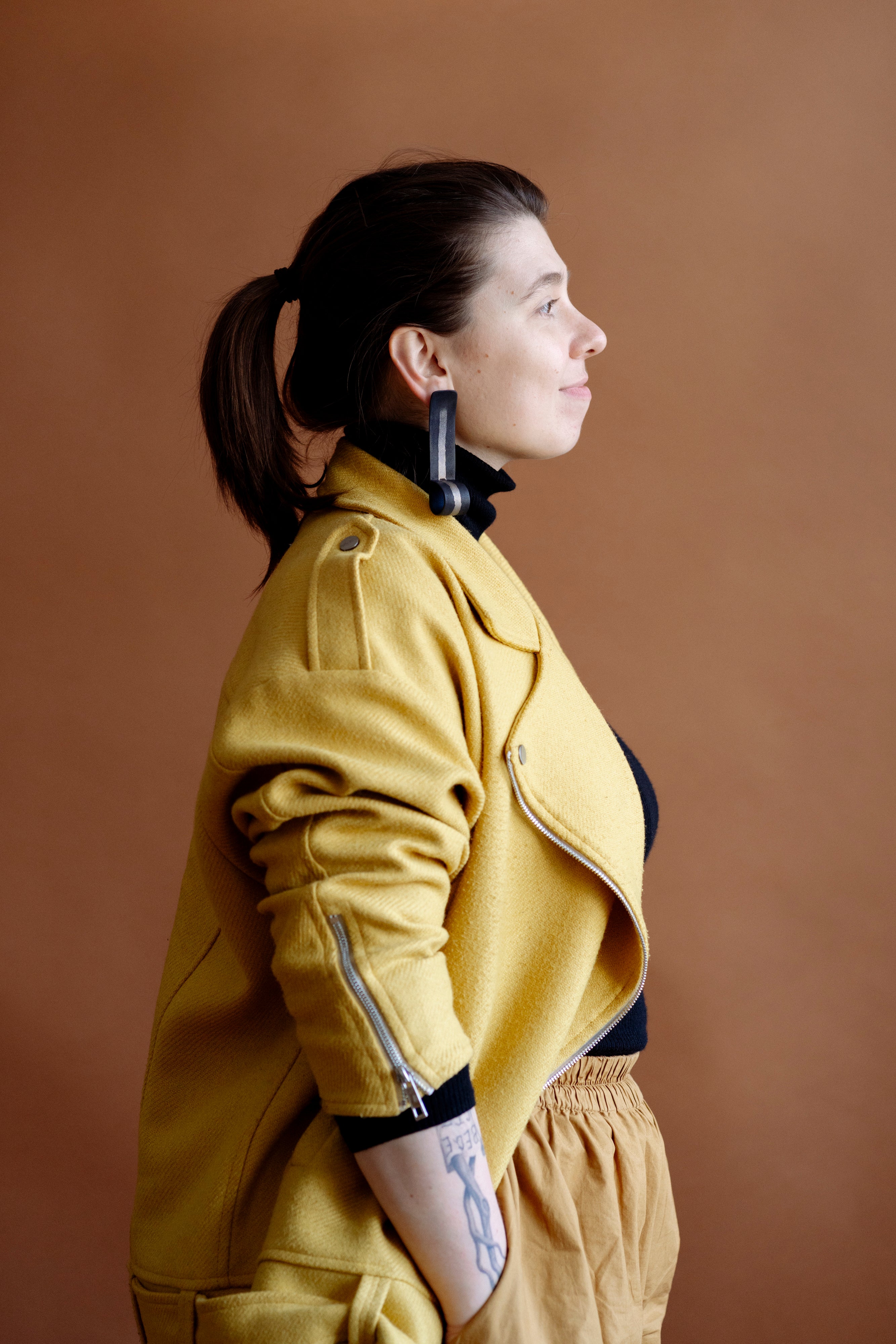 Long porcelain earrings