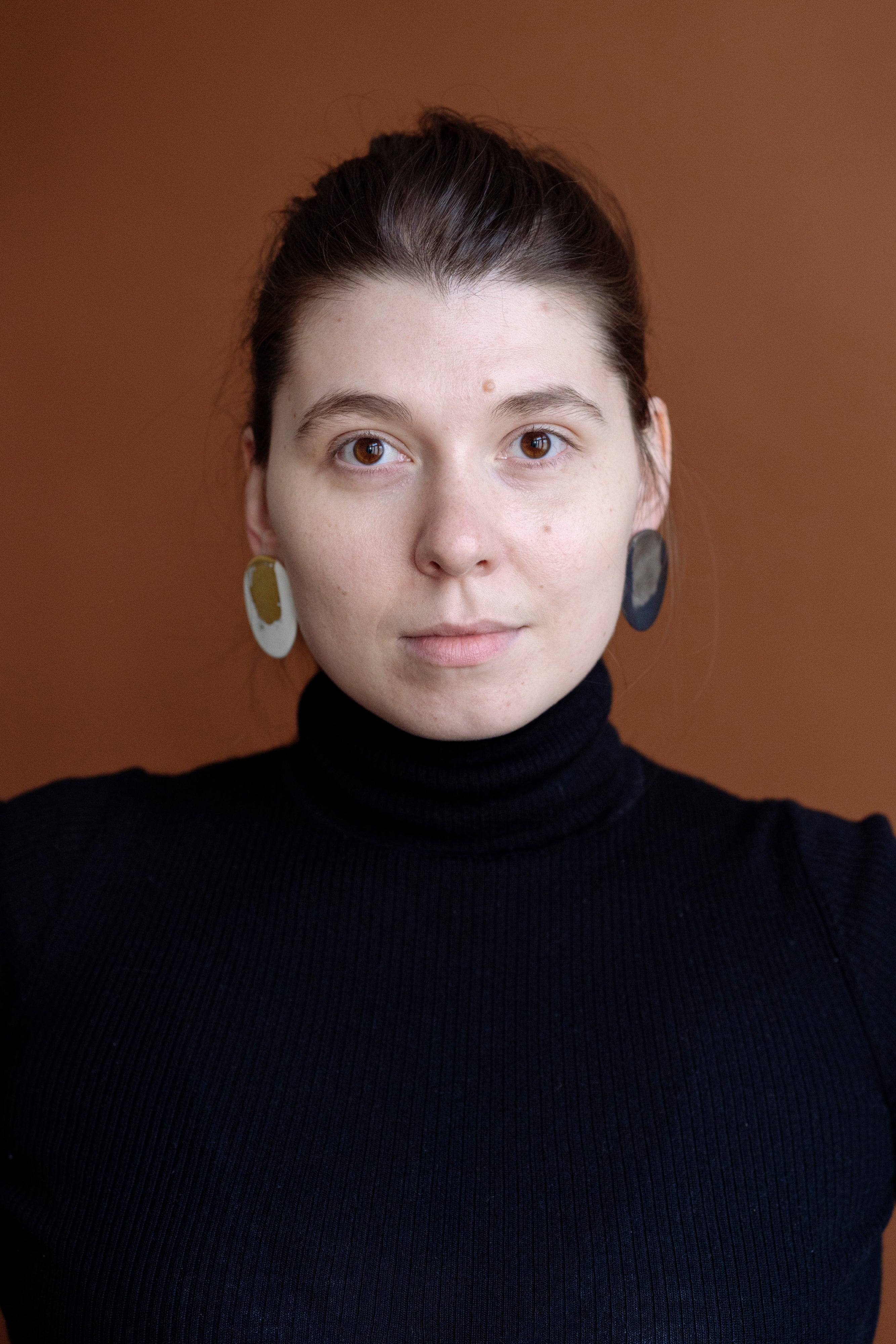 Oblong porcelain earrings