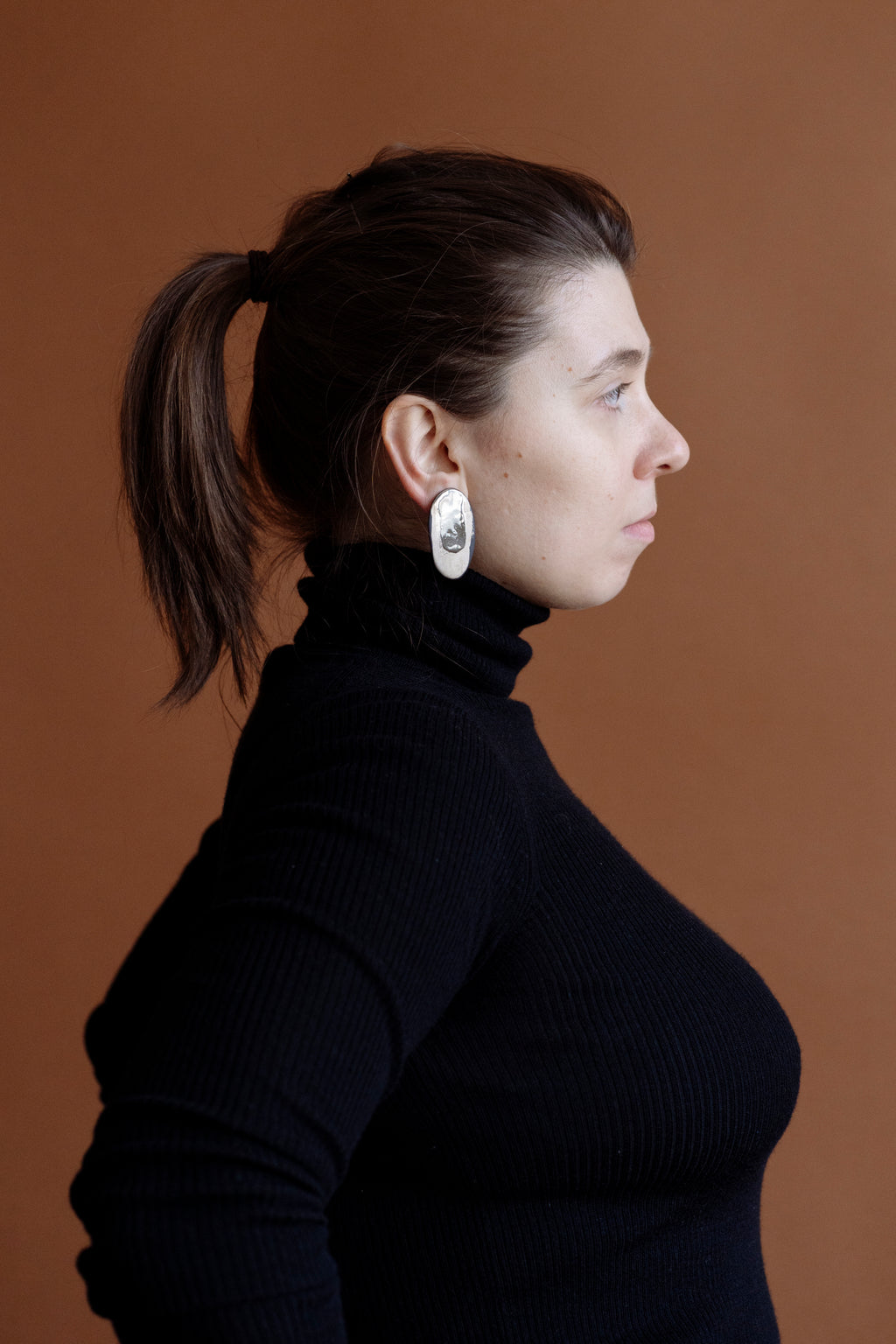 Oblong porcelain earrings