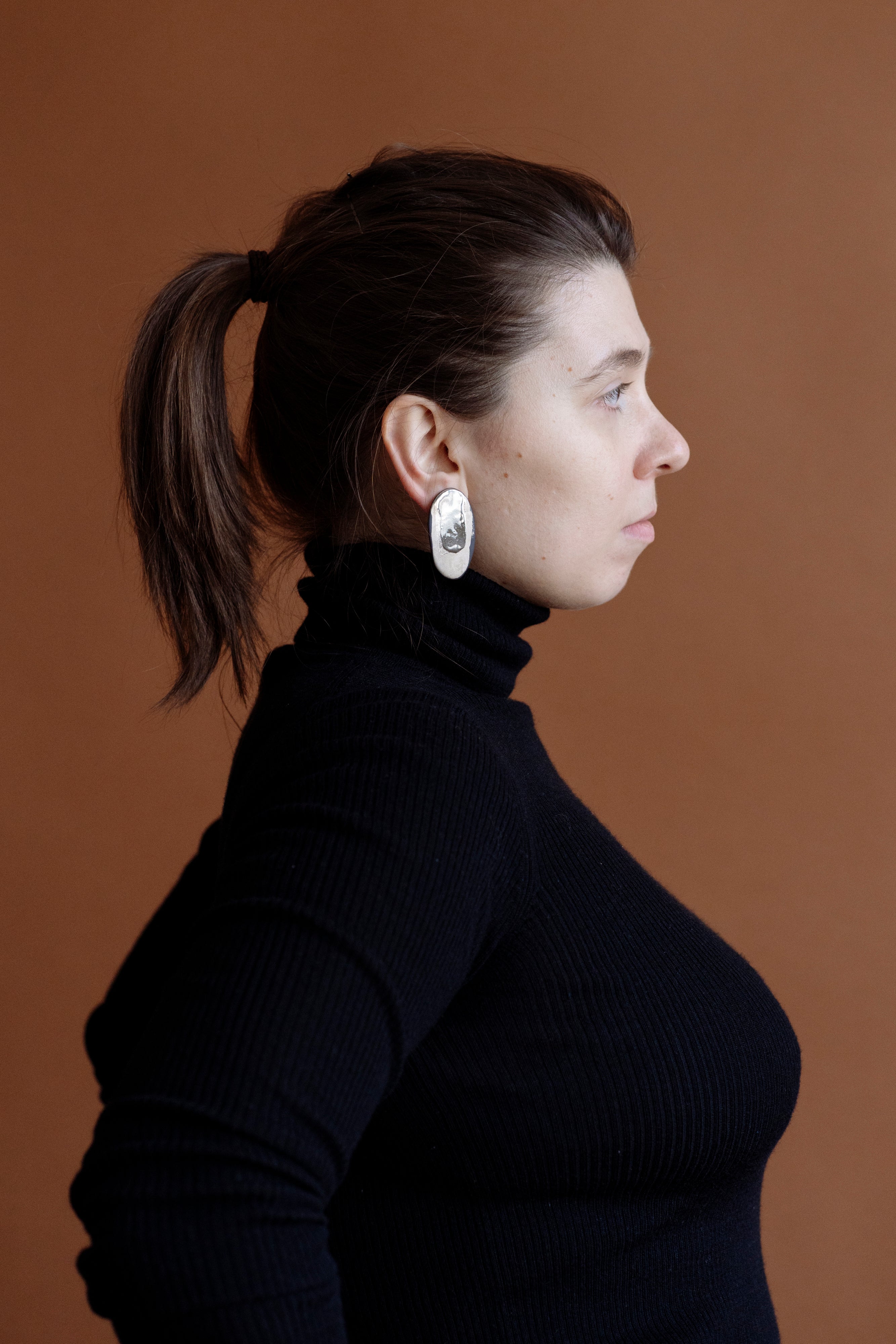 Oblong porcelain earrings