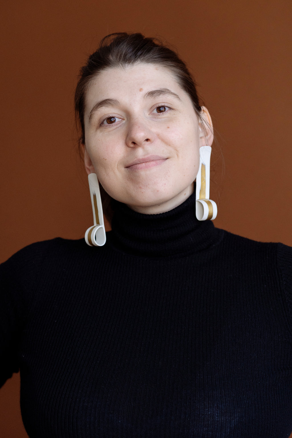 Long porcelain earrings