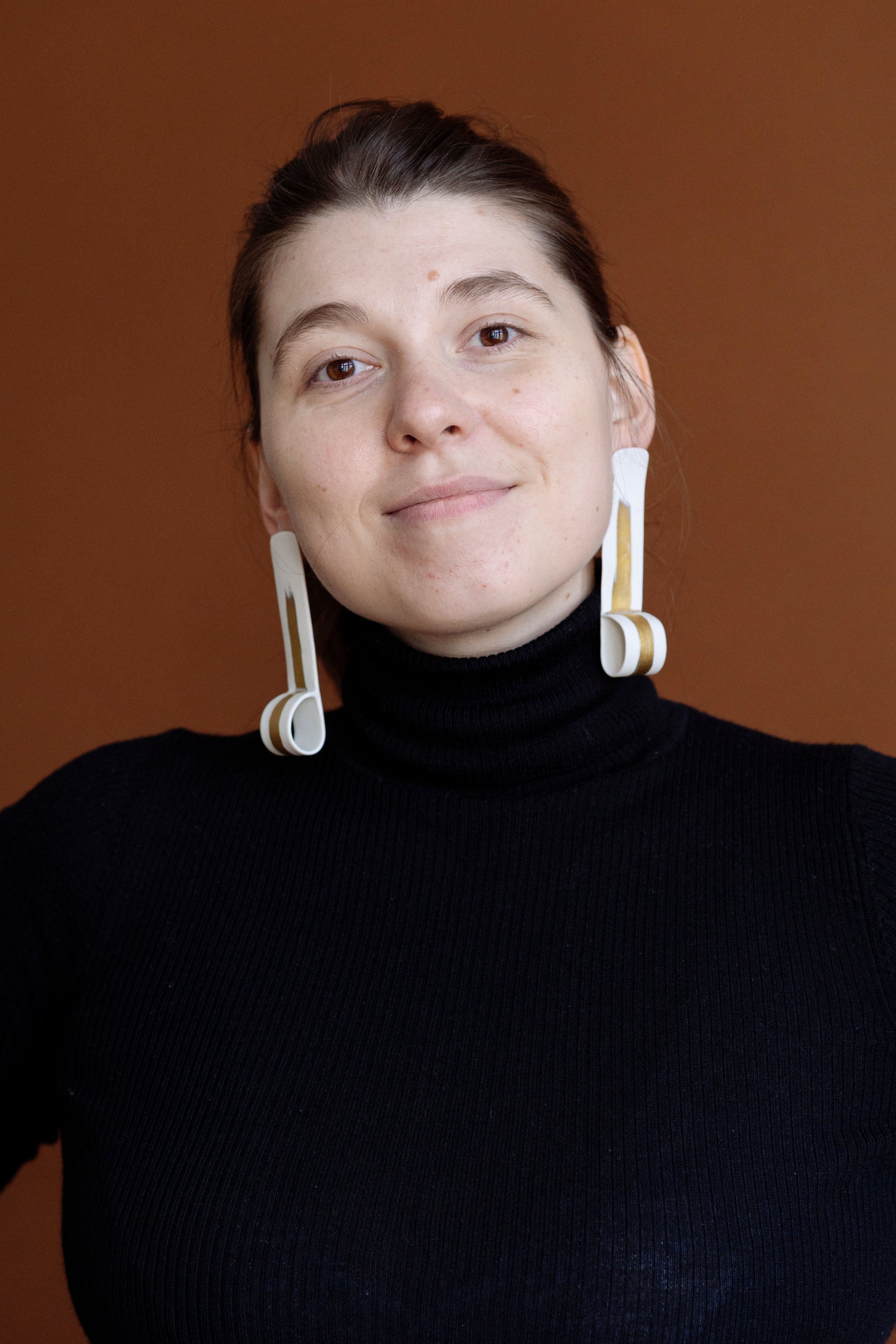 Long porcelain earrings