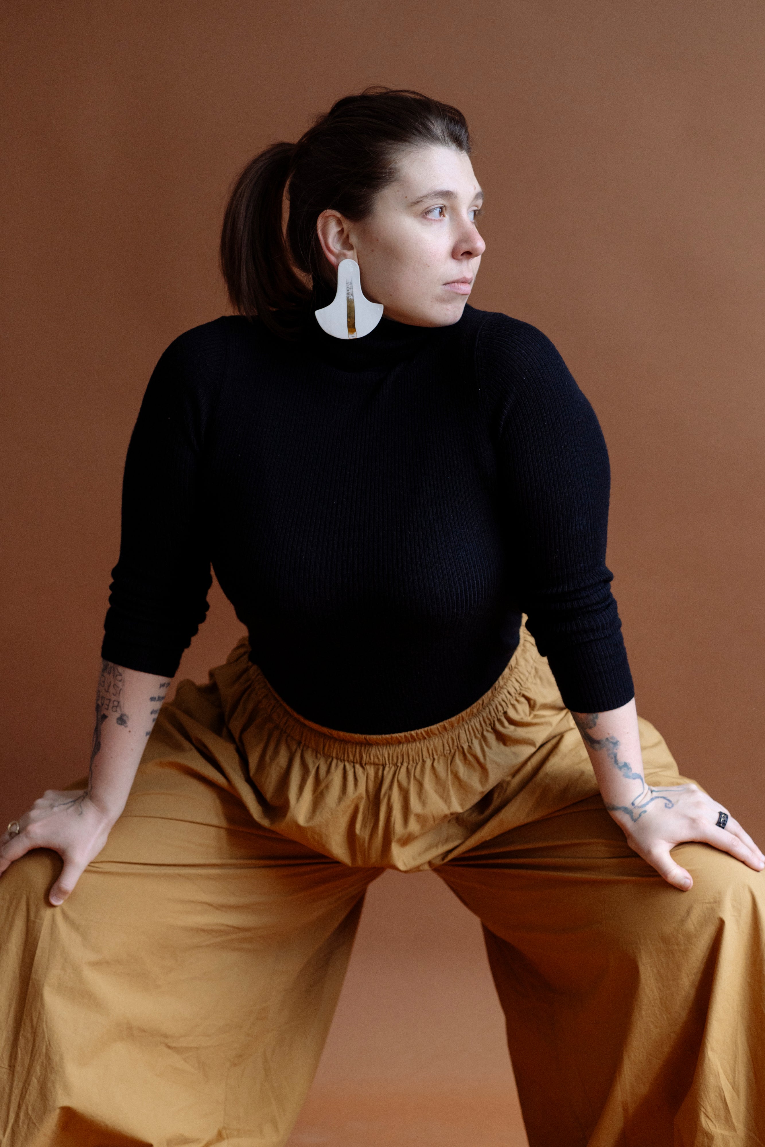 Truly big porcelain earrings